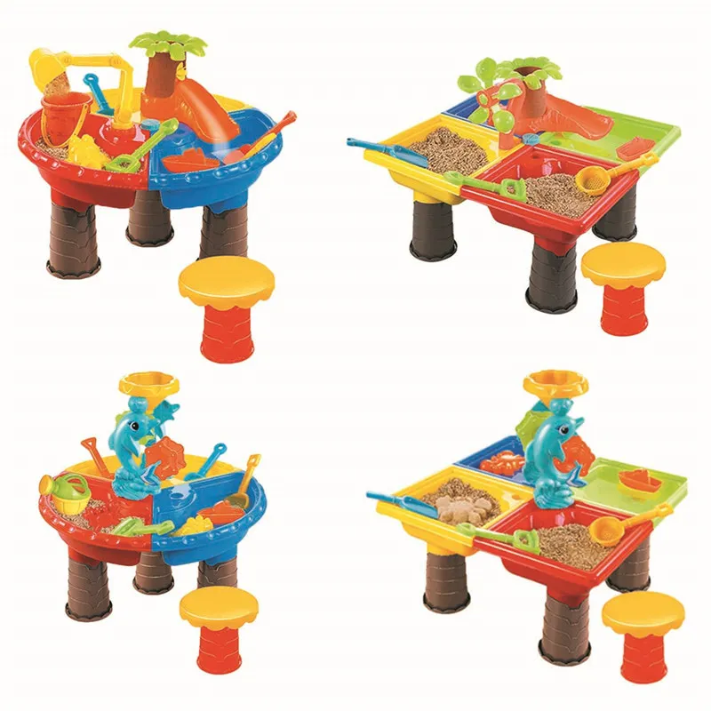  Children's Beach Table Sand Pool Set Summer Sand Water Play Toys Outdoor Playing Toys Baby Water Sa