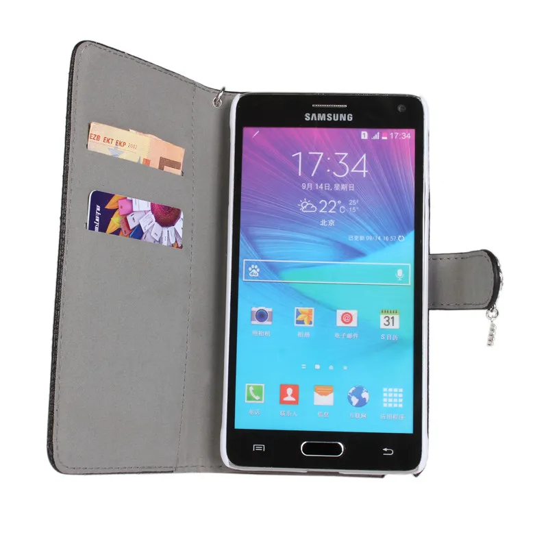 Для женщин кошельки кожаный чехол для Samsung Galaxy Note4 Note3 чехол для телефона Рамки держатель для карт Смарт Стенд кожи Сумки крышка