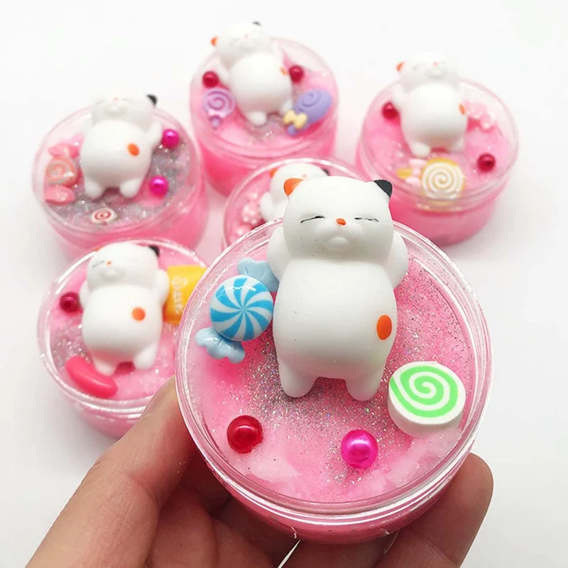 

100ML New Cute Cotton Slime Fluffy Crystal Mud Modeling Clay Anti-stress Toy Putty For Kids Slime Toy