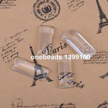 10x25 мм прямоугольная плоская задняя прозрачная стеклянная кабошон Драгоценности камеи, толщина прозрачного стекла: 4,5 мм 10 шт./лот(K2974