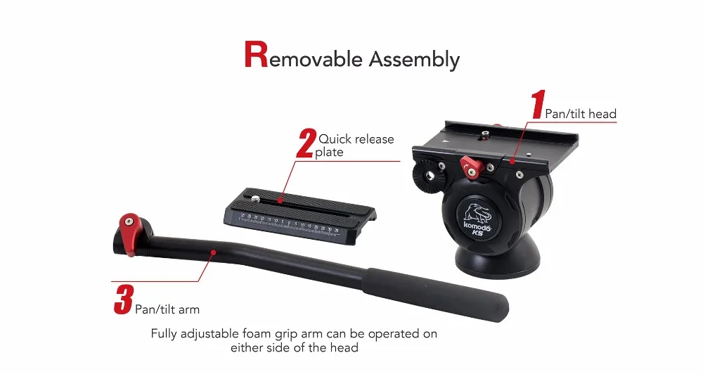 Ifootings KOMODO K5 видео жидкость головка легкий гидравлический демпфирования для DSLR камеры штатив монопод