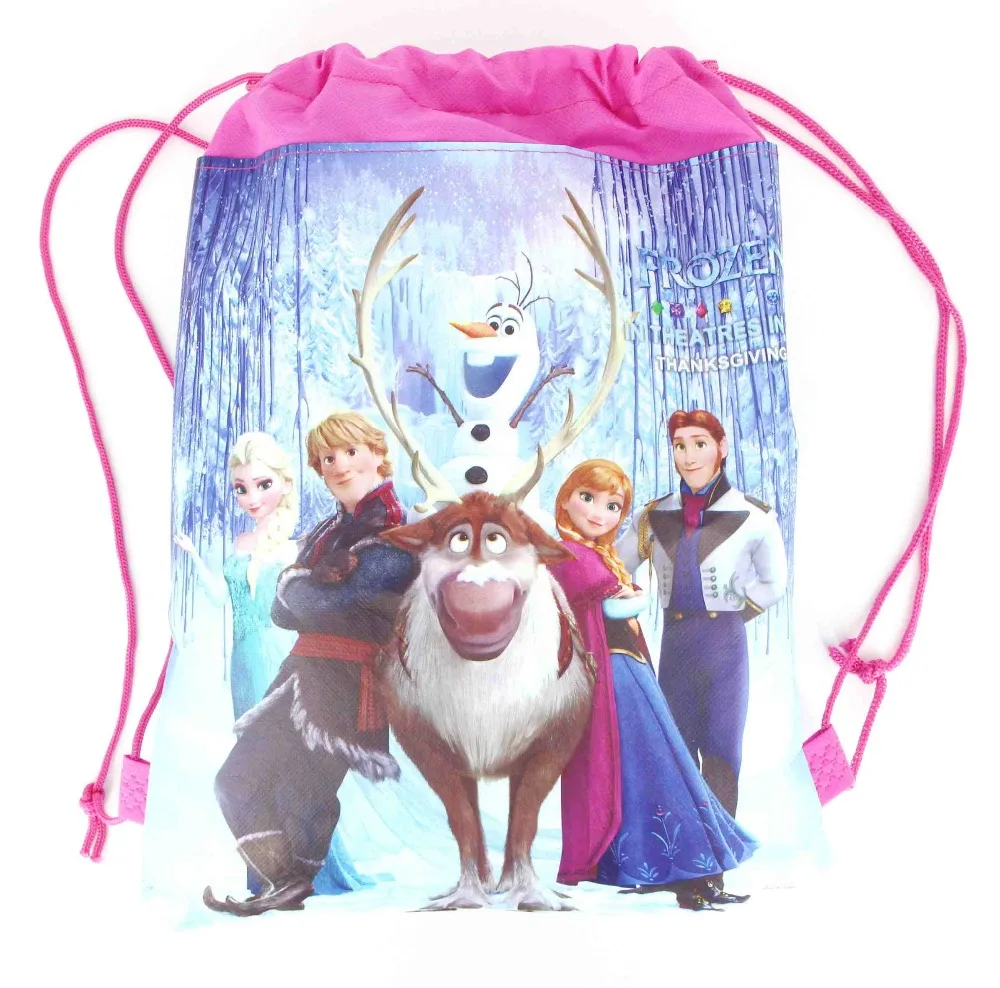 1 шт. disney замороженные вечерние сумки Анна Эльза Принцесса Drawstring Нетканые ткани школьный рюкзак со шнурками сумка для покупок для детей