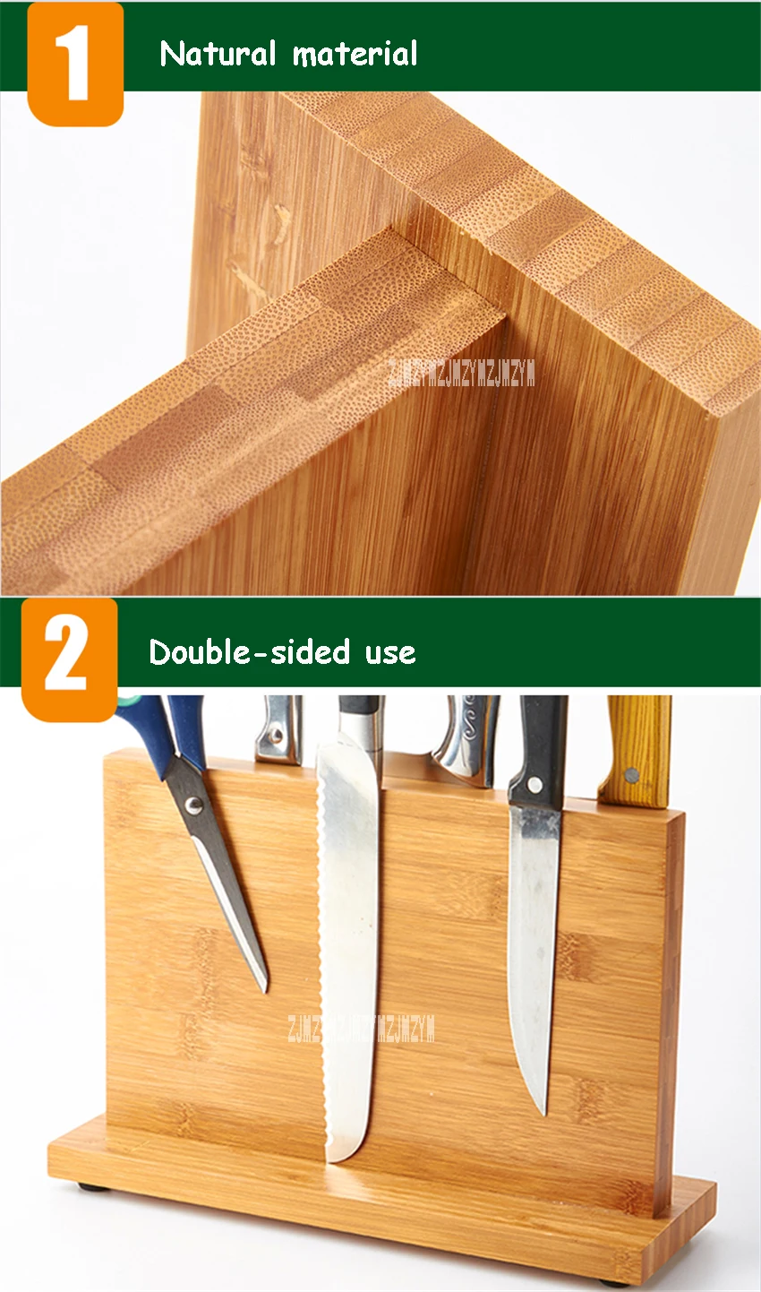 Высококачественный многофункциональный домашний кухонный нож, держатель для кухонных принадлежностей, бамбуковый магнитный держатель для ножей, подставка для хранения ножей