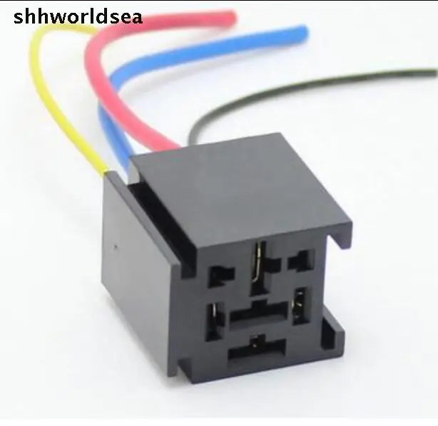 shhworldsea 5PCS 80A Car Relay Holder general automotive relay socket