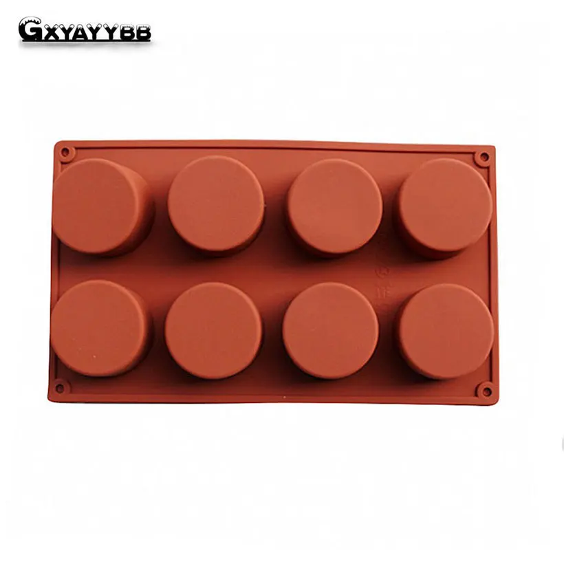 1 stks Hot Koop 8 Gaten Cupcake Schimmel Silicone DIY Ronde Vorm Mini Muffin Cakevorm 3D