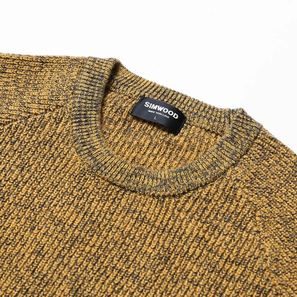 Skup SIMWOOD Mix kaszmirowy sweter mężczyzn Heathered kolor projekt wiosna zima nowe swetry ciepłe Plus Size odzież marki 180553