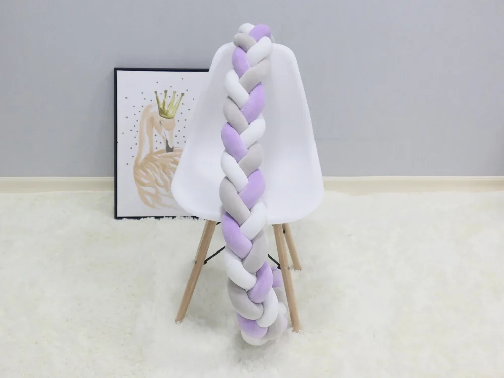 Christmas Crib 2018 Cribs Bumper Knot Infant Cotton Bed Round Bed Bedding Cot Baby Braid Pillow Pad Protector Newborn Product (10)