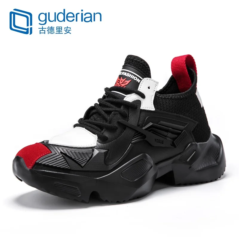 

GUDERIAN New Breathable Leather Sneakers For Men Lightweight Outdoor Walking Sport Shoes Krasovki Thick Bottom Mens Casual Shoes