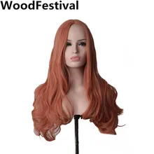 WoodFestival высокотемпературные волоконные волосы вечерние косплей синтетический парик с длинными волосами кудрявые разноцветные оранжевые розовые парики для женщин 24 дюйма