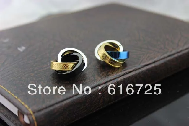 min $10 each order(mix items)Fashion three ring combination of colors titanium steel pendant | Украшения и аксессуары