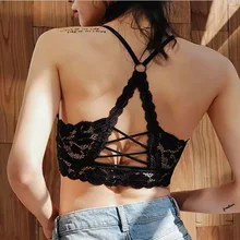 Сексуальная кружевная полая Цветочная майка, летние кружевные топы для женщин, красивое нижнее белье на спине, женский бюстгальтер