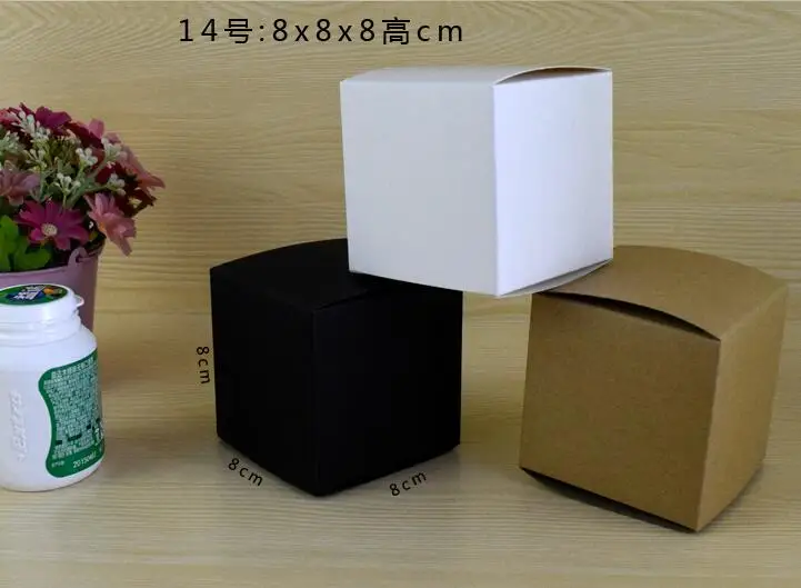 Маленькая Подарочная коробка из крафт бумаги квадратные коричневые картонные