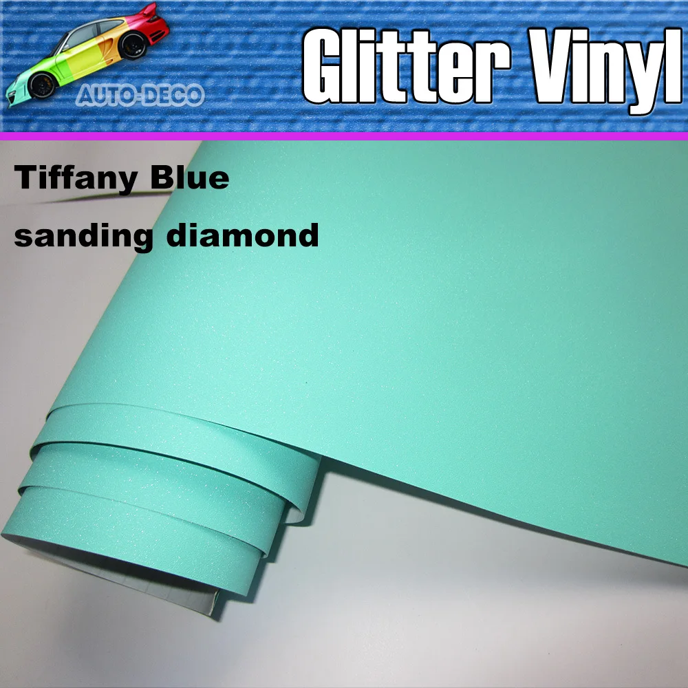 Sparkle Tiffany Blue Glitter Vinyl Car Wrap Film With Air Release Auto Dianond Foil Sticker