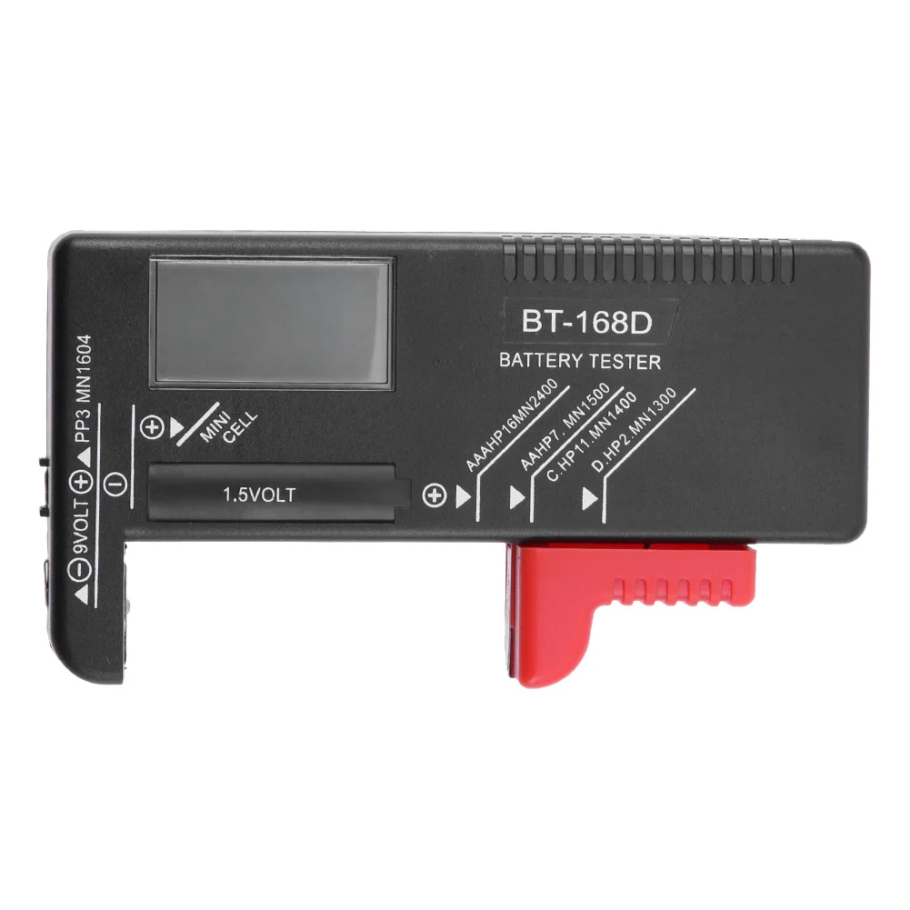 

BT-168D Battery Capacity Tester Battery Checker Detector for all 0-10V AA AAA Batterries Easy to Read Button Battery Checker