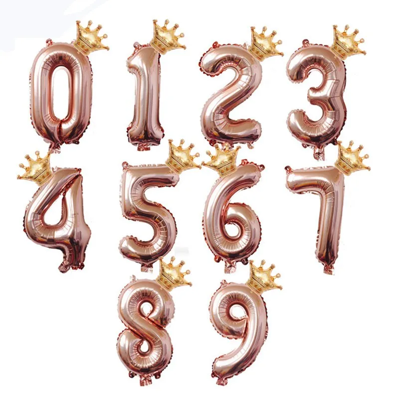 2PCS/lot 40inch Number Foil Balloons Digit Air Ballon Kids Birthday Party Wild One Decorations Figure 30 Ans Decoracao coroa шарики воздушные 100 шт воздушные шары день рождения украшения для взрослых цифра 1 2 3 день