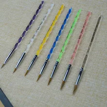1 шт./7 шт./компл. семь радужных акварельных художественные кисти шерсть ласки органическое Рисование стержней круглая головка крюк линия искусства