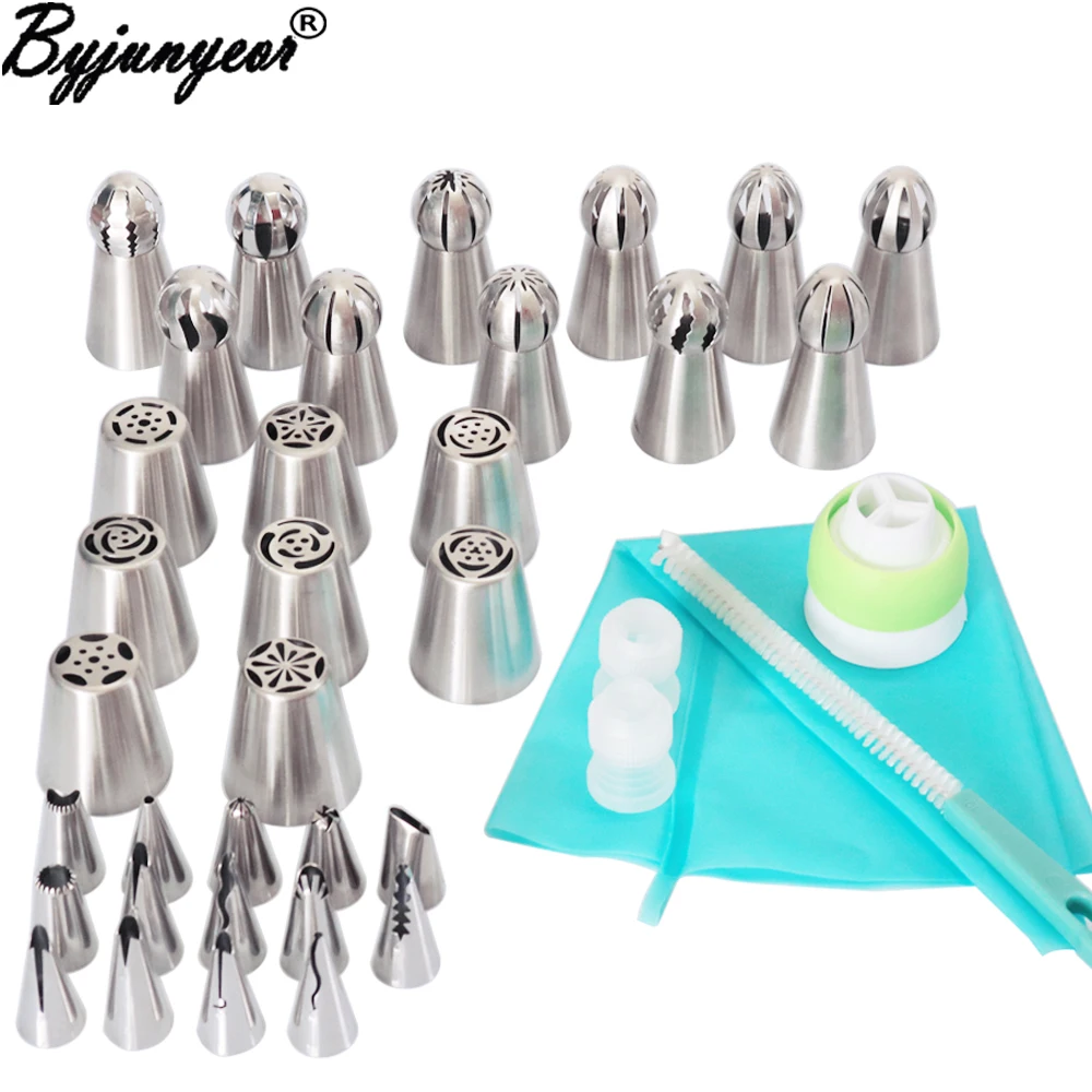 

39pcs Piping Nozzles Icing Pastry Tip Russian Tulip Stainless Steel Nozzle Decoration Cake Cake Decorating Tips Set CS110