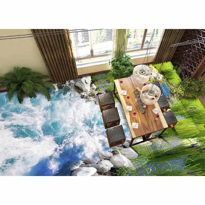 Современный Стикеры 3D половой коврик из ПВХ обои самоклеящиеся пол Mural цветок