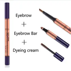 НОВО 3 в 1 карандаш для бровей + бровей порошок Stick + брови крем 3D стерео карандаш для бровей глаза макияж комплект макияж Косметические