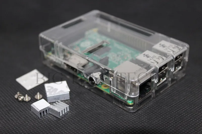 Raspberry Pi Коробка ABS Пластик Ясно чехол для 3 модель b плюс & 2 + шт. радиатор raspberry |
