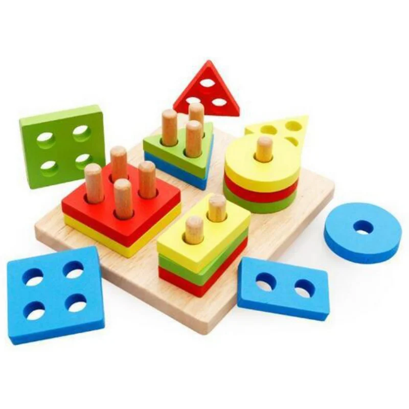 Infant Baby Toys Building Blocks Brain Development Toy Wooden Geometric Toys Sorting Board Blocks Kids Educational Child Gift baby-blocks-toys