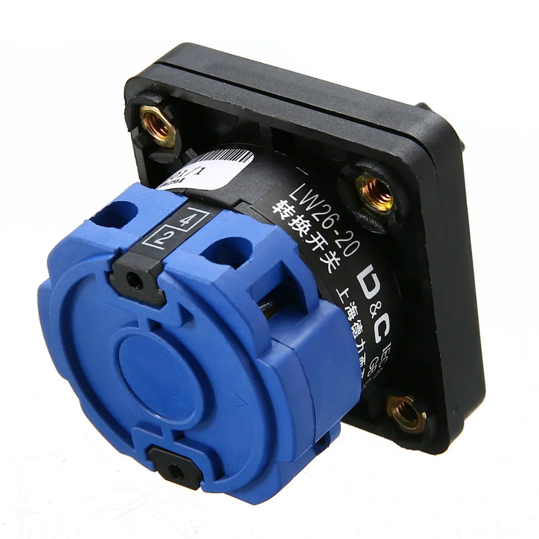 New Changeover Switch AC 500V On/Off/On 3 Positions 4 Terminals Control Universal Rotary Selector Cam Changeover Switch