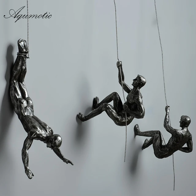 Aqumotic Art Wall Decor Climbing Resin Hanging Aqumotic Art Wall Decor Climbing Resin Hanging Mount Figure Bar Decoration
