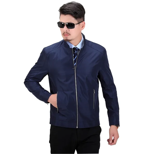 Casual Men Jacket 2017 Zipper Business Coats Blue Spring