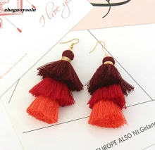 Boucles d'oreilles à pampilles Style bohémien, multi-niveaux, pendentif 3 couleurs, offre spéciale, 2017