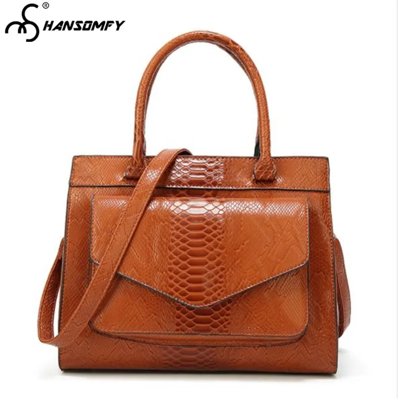 

2018 new snake pattern Women handbag European and American fashion female shoulder bag simple atmospher wild messenger Bags