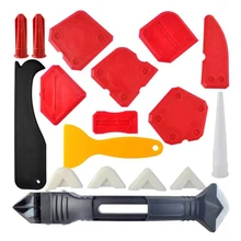 18 шт. набор инструментов для шпаклевки, инструменты для шпаклевки силиконовый герметик Отделочный Инструмент Затирка скребок для шпаклевки Шпаклевка насадка и крышка для шпаклевки