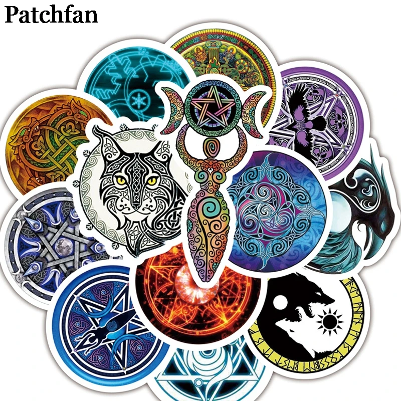 

Patchfan 50pcs Vintage Totems Pvc Waterproof Sticker pack scrapbooking album car Phone Laptop Moto Bicycle Wall Guitar A2206