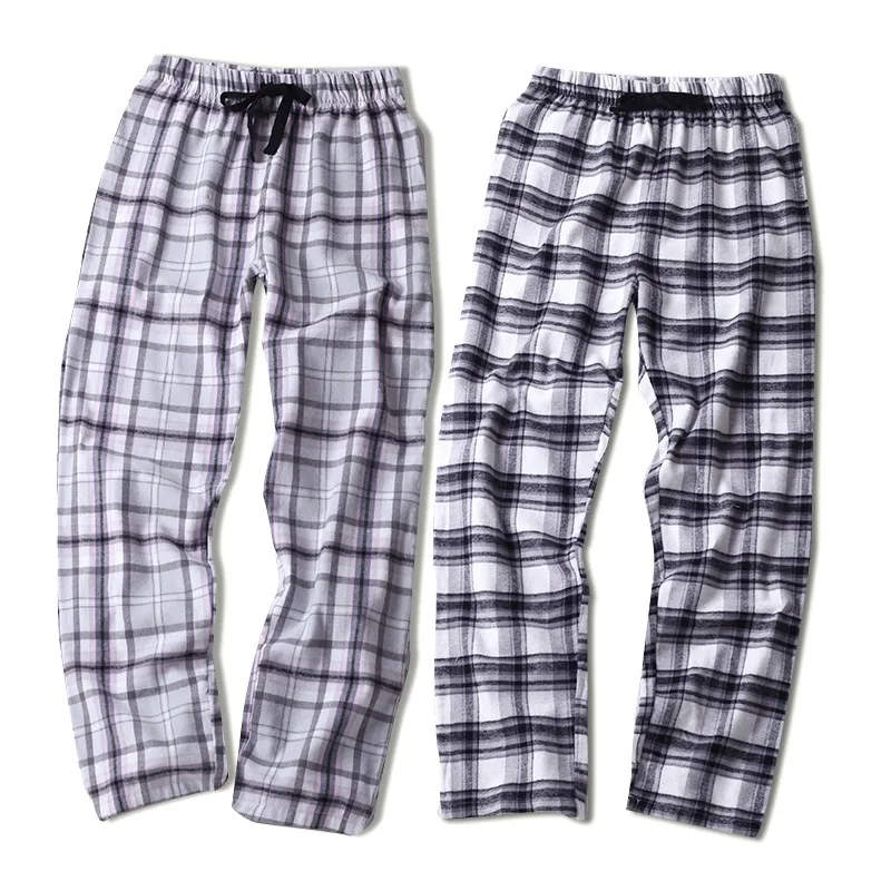 Весна осень женские Хлопковые Штаны для сна для женщин размера плюс брюки для сна Пижама повседневные клетчатые Пижамные штаны
