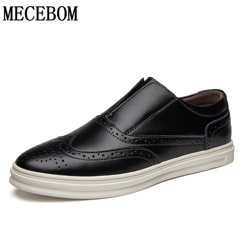 

Men's brogue shoes fashion genuine leather loafers slip-on casual shoes zapatos size 38-44 8006m