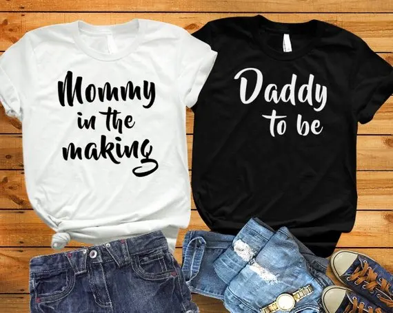 

Sugarbaby Mommy In The Making T-Shirt Daddy To Be Shirt Baby Reveal Baby Announcement Matching Shirts Parents Couple's T shirt