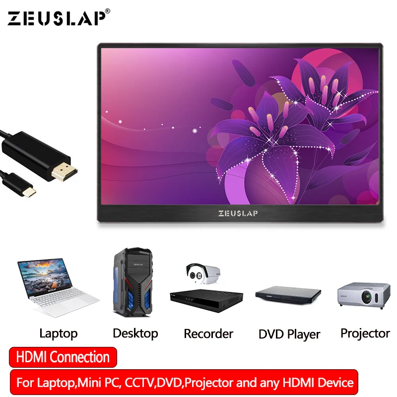 

15.6 inch Portable Computer Display Monitor LCD Screen USB C Display For Tablet Laptop for xbox one for Macbooks