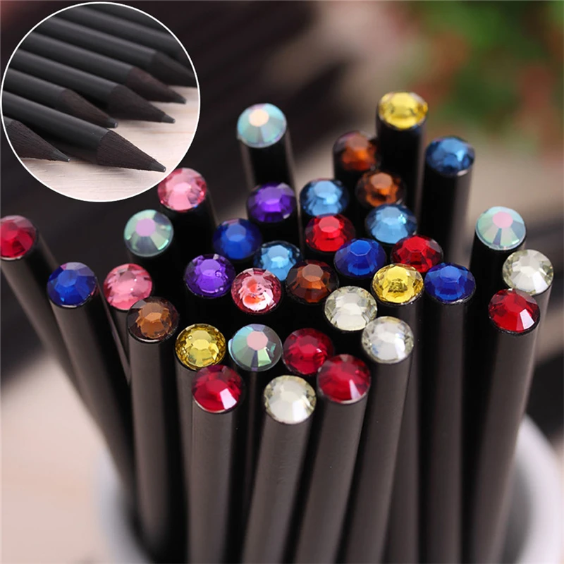 Hb Diamond Pencil  Color Pencil Stationery Cute Items Drawing Supplies Pencils For School Basswood Office School  (12Pcs/Set)