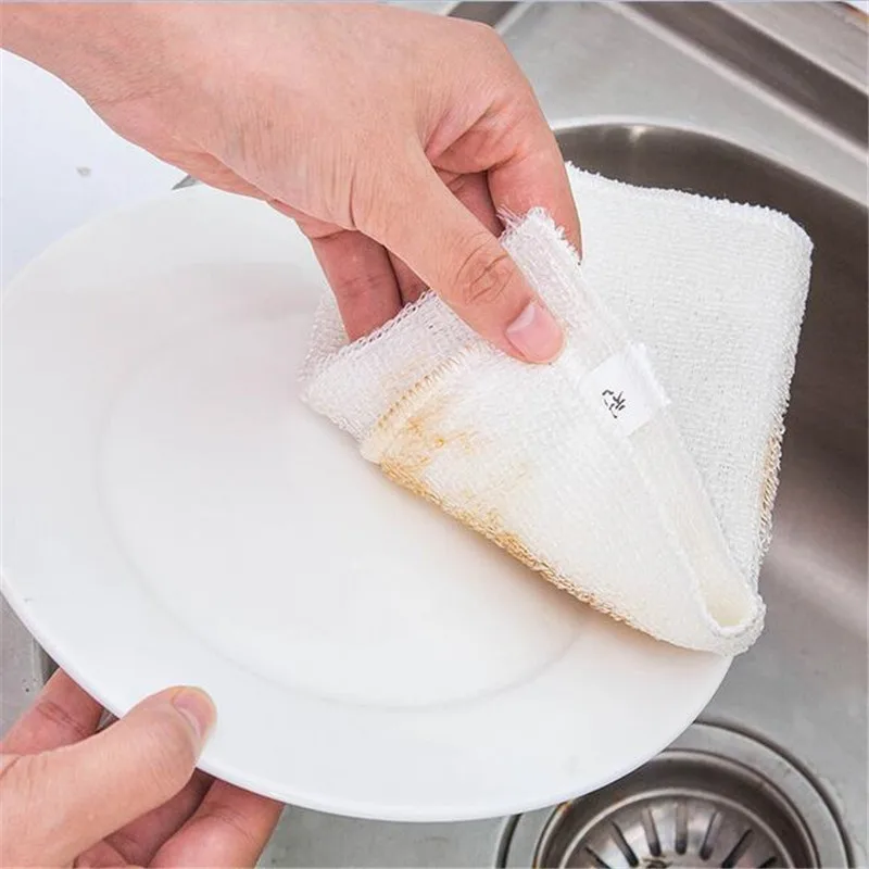 Wholesale 100pcs high ANTI GREASY dish cloth Cleaning rag Bamboo fiber