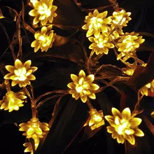 4 М 40 Светодиодов Лотос Фестиваль Декор. Света Шнура СИД Для Свадьбы День святого валентина Украшения Светильники Лотоса Luzes Привело