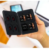 sd memory card Portable SD Card Protection Box CF Card Holder Memory Card Storage TF Memory Card Cases Black Silver with 8 Slots Organizer (4)