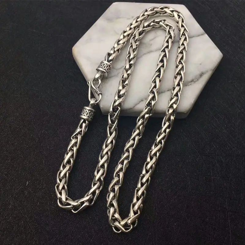 6mm Solid Pure Silver 925 Thick Chunky Chain Necklace For Men Bold