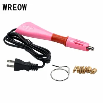 

US Plug 7 in 1 Hotfix Rhinestone Applicator Setter Hot Fix Stud Applicator Wand Heater Gun Tool No Rhinestones hand tool set