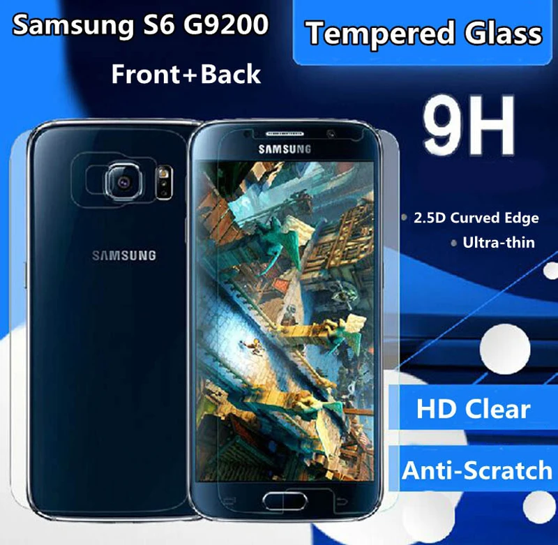 

New Front Tempered Glass for Samsung Galaxy S6 G9200 Screen Protector 9H Anti-Explosion Protective Film Opp Package