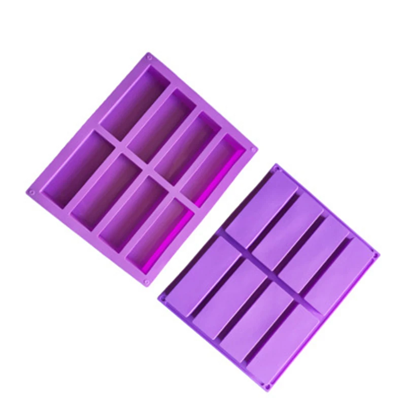 

Silicone Soap Mold 8 Even Rectangular Handmade Chocolate Jelly Mold Cold Diy Square Baking Tool Easy To Handle Can Use in Oven