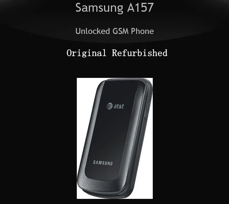 Разблокированный samsung SGH-A157 1,77 дюймов Bluetooth 800 мАч at& t черный отремонтированный флип мобильный телефон