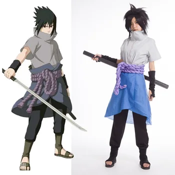 

Anime Naruto Uchiha Sasuke Cosplay Costume Anime Customized Cloth Size For Halloween Gift Men Cool Clothing