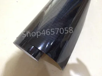 

High Glossy 5*59FT Car Interior Decoration Vinyl 5D Black Carbon Fiber Vinyl