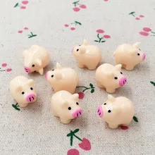 10 peças kawaii plana volta flatback resina porco fada jardim miniaturas estatuetas terrário diy artesanato decorativo para casa de bonecas: 20mm