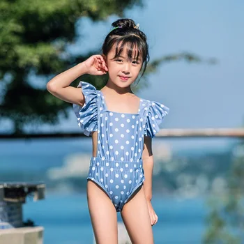 

2019 Children Split Swimsuit With Hat Girl Spring Loli Swimsuit Sports Style Baby Spa Flat Angle Swimsuit Girl