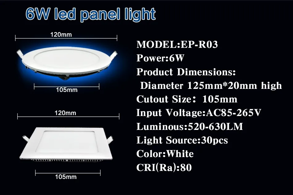 EPSCH Ultra thin Design 3W 4W  6W 9W 12W 15W 18W 24w LED Ceiling Recessed Lamp Downlight  Slim Round Square Flat Panel Light (13)